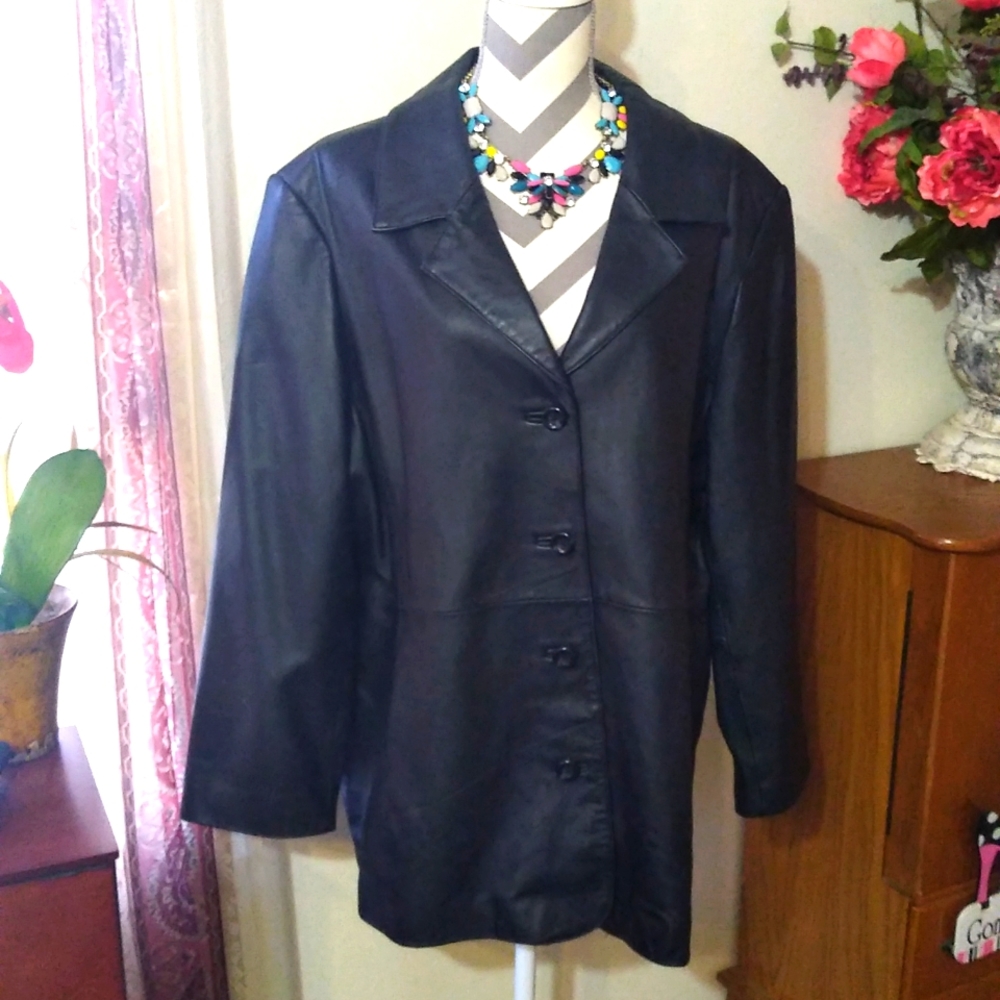 Charles Klein Black Leather Jacket